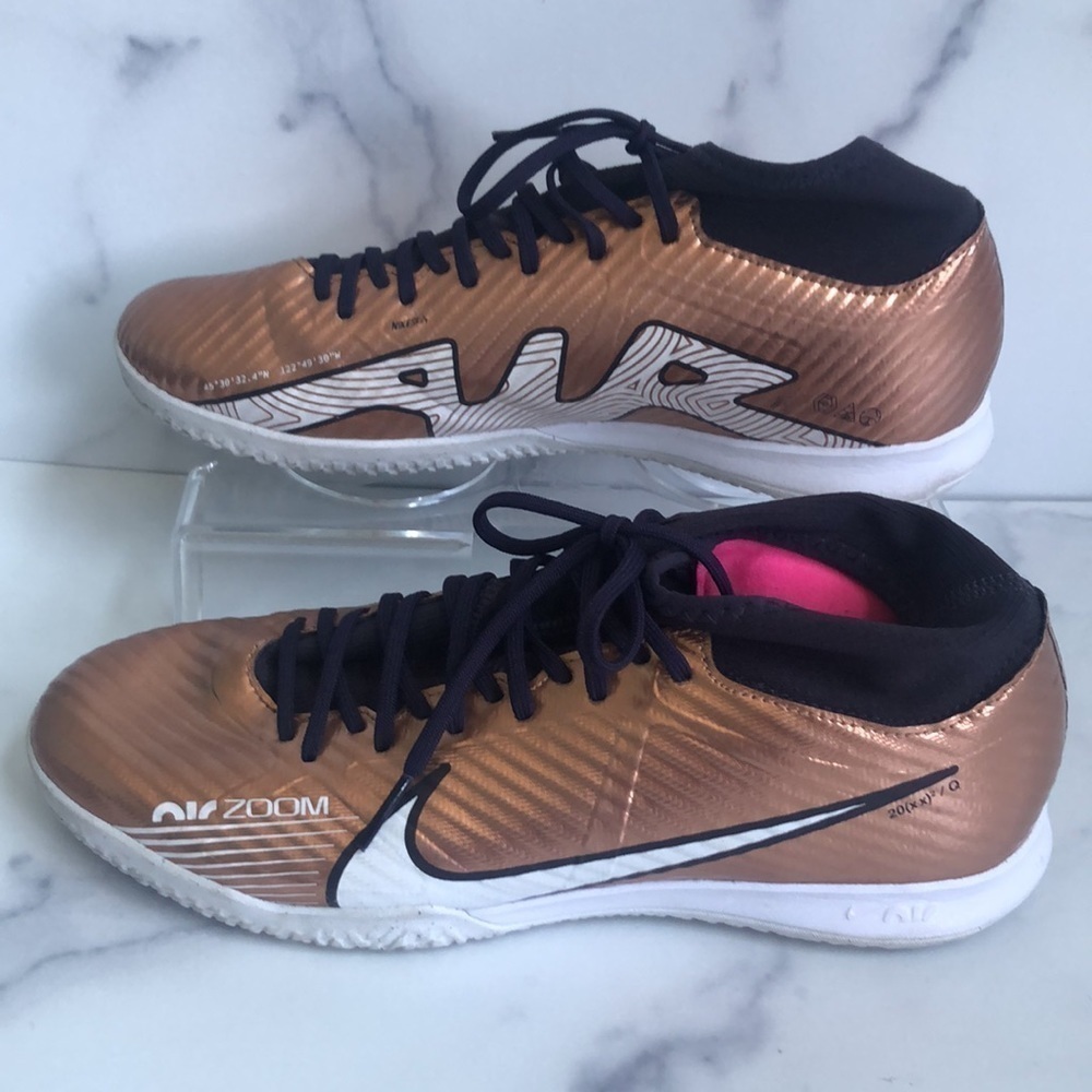 Nike Zoom Mercurial Superfly 9 Academy Metallic Copper Indoor Soccer Size 7 - Picture 6 of 13